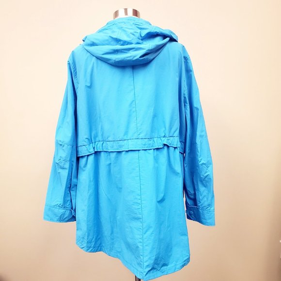 J. Crew Zip Front Perfect Lightweight Perfect Rain Jacket Sky Blue - Picture 9 of 12